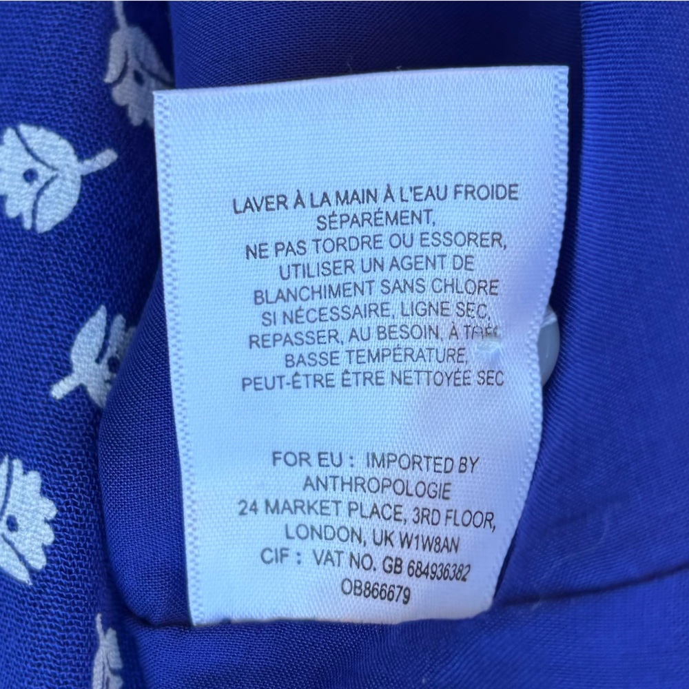 Maeve Blue and White High Low Skirt - Picture 9 of 11